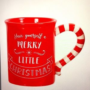 DEI “A merry little Christmas” straight sided ceramic mug NWOT